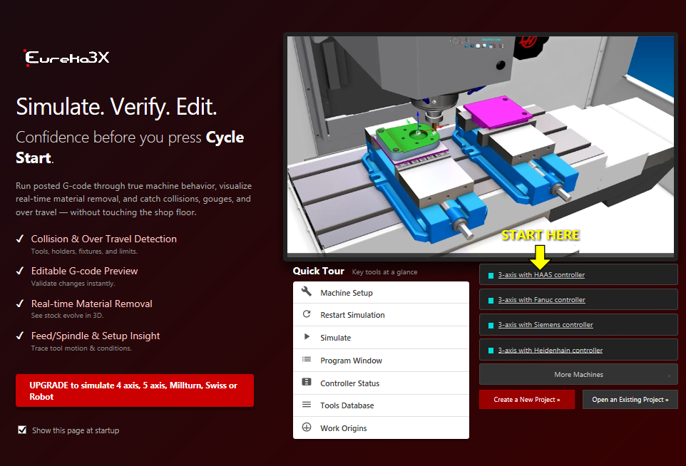 Welcome Page in Eureka3X